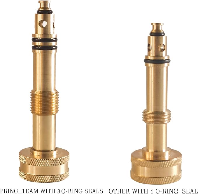 Hourleey Adjustable Twist Hose Nozzle, 4" Heavy-Duty Brass Hose Nozzle with 10 Garden Hose Rubber Washers, 2 Pack
