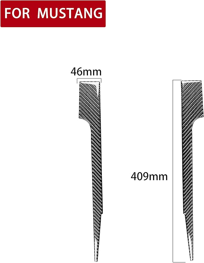 Real Carbon Fiber Trim for Ford Mustang GT Shelby Accessories | for 2005 2006 2007 2008 2009，Central Console Instrument Side Strips，Thick Overlay Sticker Decal