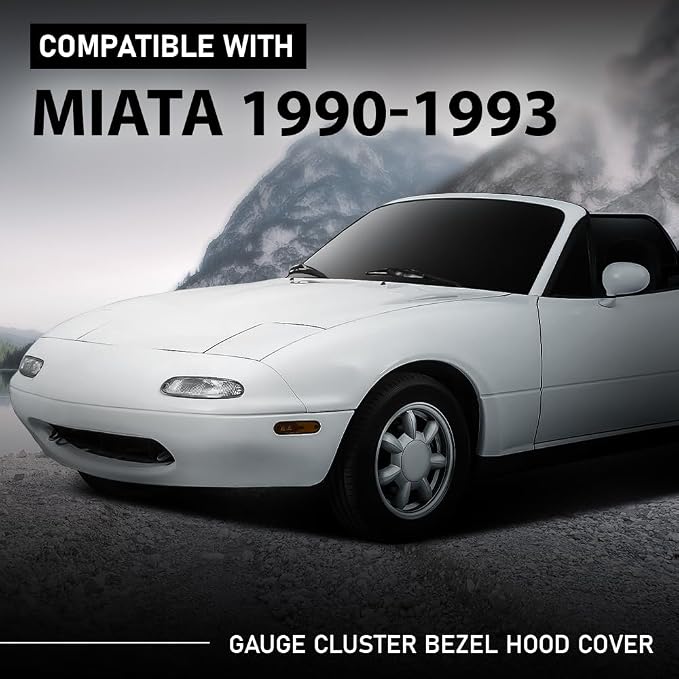 G-PLUS Gauge Cluster Bezel Hood Cover Compatible with Mazda Miata 1990-1993 NA01-55-420B-00, NA0155420B00 Black