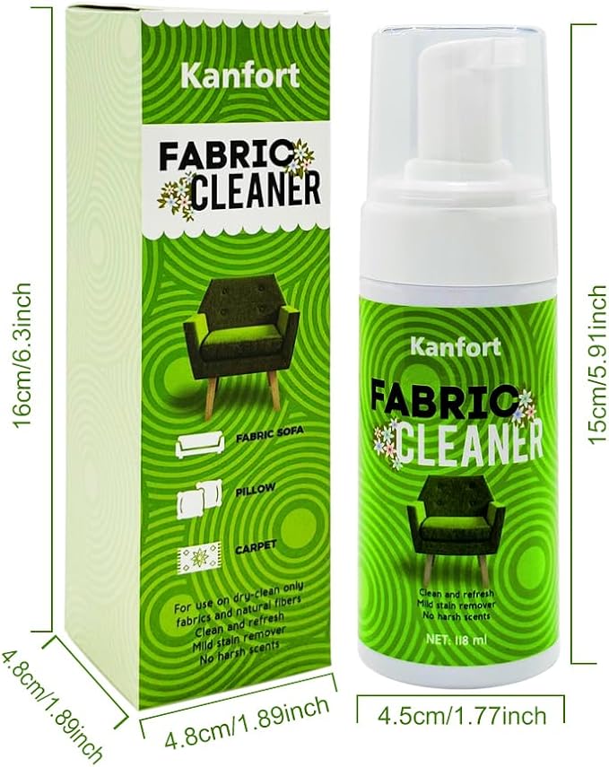 Upholstery Foam Cleaning 2 Pack, No Rinse Fabric Cleaner for Sofas, Couches & Car Seats, Quickly Lifts Stains & Dirt, Safe for Households with Kids & Pets, Easy-to-Use for Fresh & Spotless