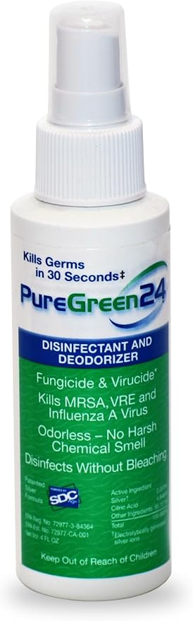 Safe & Effective Disinfectant. Kills Deadly Germs including RSV COVID-19 Norovirus MRSA Staph 2026 flu Bird flu Contains no toxic chemicals odorless child & pet safe 1 4oz spray bottle