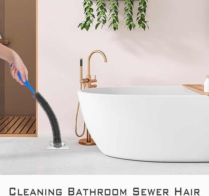 Drain Brush and Drain Snake Cleaner Tools Set, Flexible Drain Hair Remover Tool with Long Pipe Drain Cleaning Brush Drain Clog Remover for Home Sink Overflow