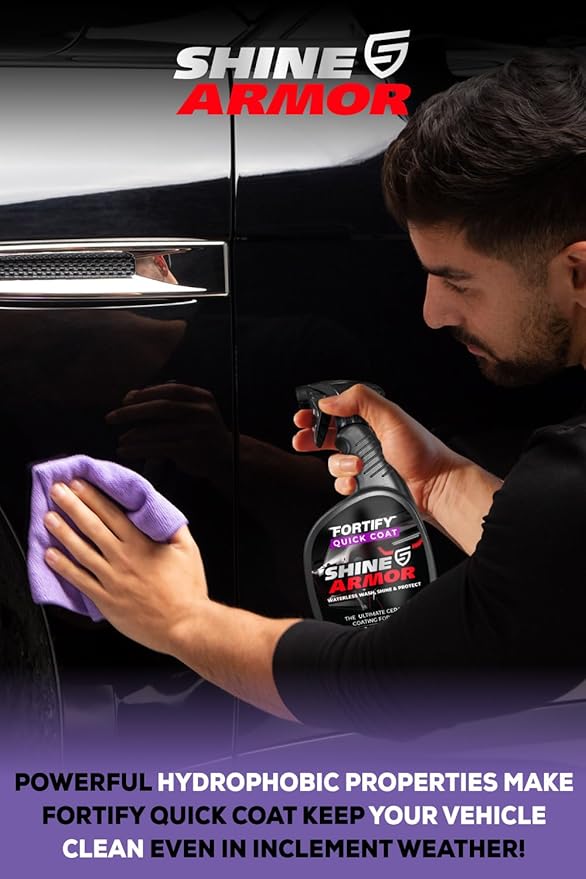 Ceramic Coating Spray - One Bottle Replaces Your Wash, Wax and Sealant | 24 Fl Oz - Extra-Large Waterless Wash, Wax and Polymer Sealant Keeps More Vehicles Glossy, Slick and Protected outdoors
