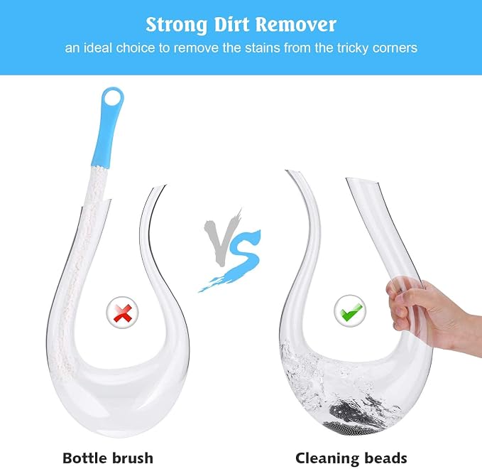Simtive 1500 PCS Decanter Cleaning Beads, Cleaner for Wine Decanter, Carafe and Vase, 304 Stainless Steel Cleaning balls