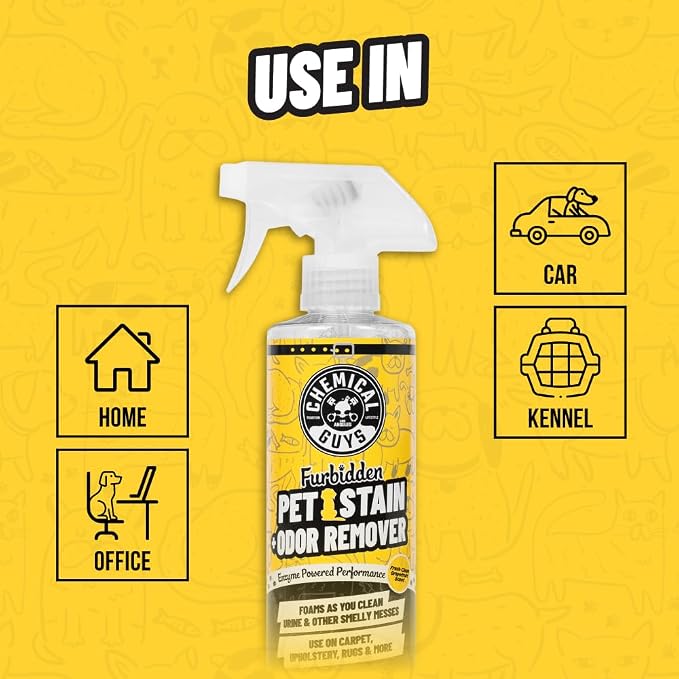 Chemical Guys, Pet Mess Cleaning Kit, Furbidden Cleaner & Interior Brush