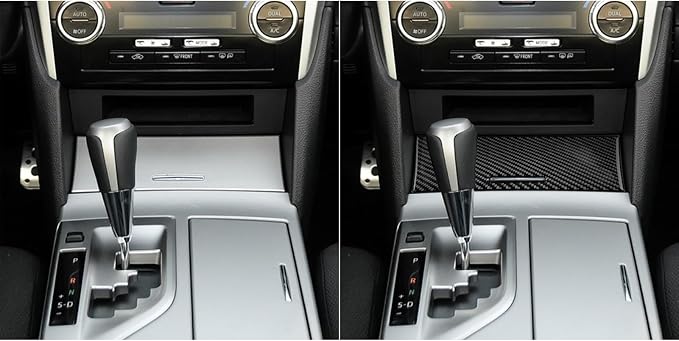 Real Carbon Fiber Trim for Toyota Camry Accessories | for 2012 2013 2014 Center Storage Box Panel Sticker Interior Thick Overlay Decal