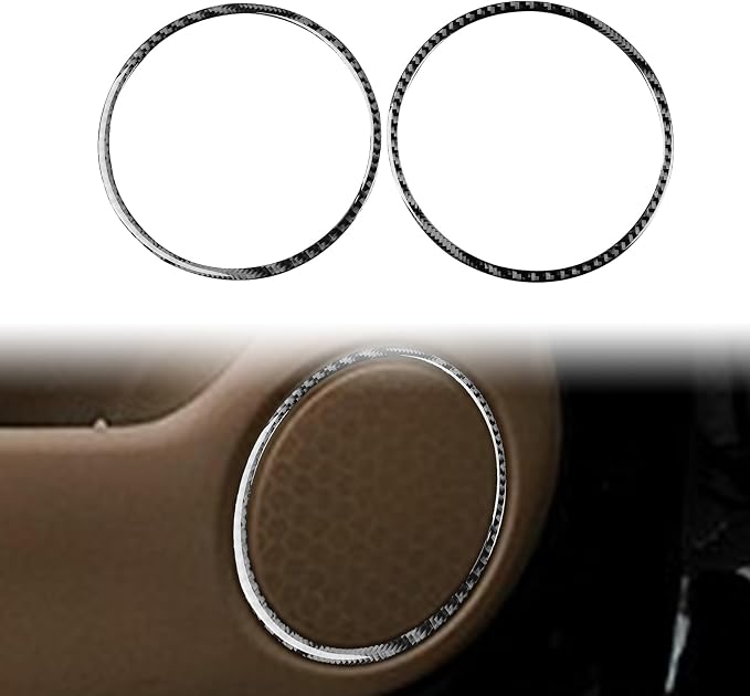 Real Carbon Fiber Trim for Honda Accord Accessories | for 2003 2004 2005 2006 2007，Door Audio Speaker Panel Ring Horn Frame Cover，Interior Dash Panel，Thick Overlay Sticker Decal
