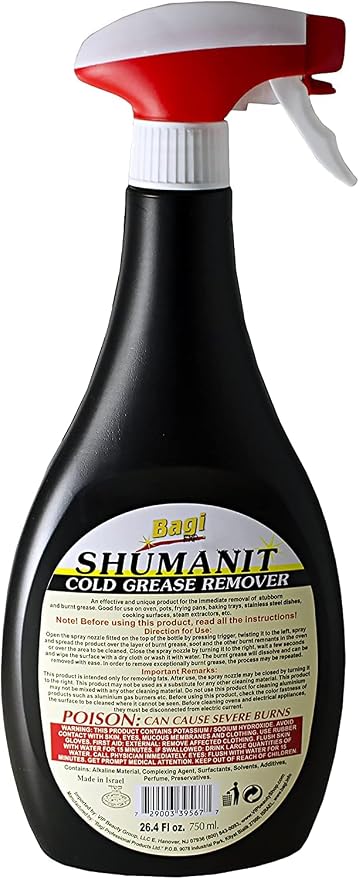 SHUMANIT - Cold Grease Remover. Spray for The immediate Removal of Stubborn and Burnt fats/Grease