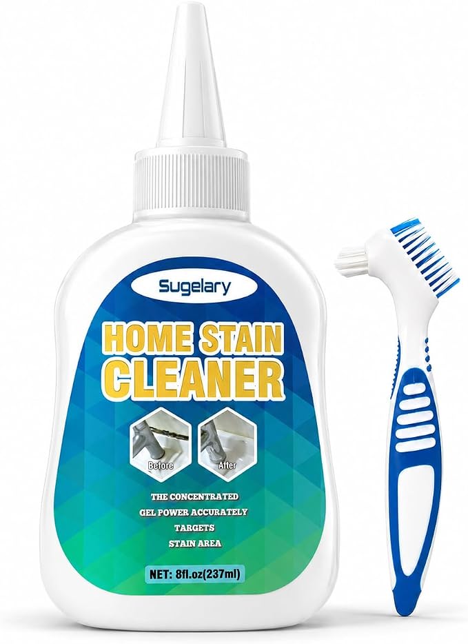 Sugelary Mold Stain Cleaner, 8 Fl oz All-Purpose Gel for Washing Machine Cleaner Front Loader Seal, Household Cleaner Gel for Bathroom Grout, Sink, Shower, Caulk, Washing Machine Cleaning Solution