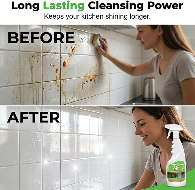 Heavy Duty Degreaser Spray,Fast-Acting Kitchen Cleaner & BBQ Grill Cleaner, 500ML Multi-Purpose Removes Grease, Burnt Food & Stains from Microwave, Oven, Stove Top & Grill. (1)
