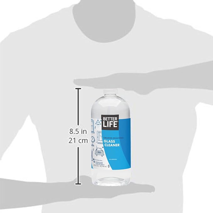 Better Life Glass Cleaner, Streak-free Window Cleaner, Surface Cleaning Spray, Mirror, Screen and Shower Door Cleaner, Removes Fingerprints, Dust, Dirt, Unscented, 32 Oz, Pack of 1