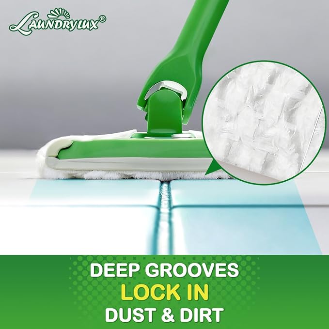 LAUNDRYLUX Heavy Duty Dry Sweeping Cloths Refills Compatible with Swiffer Sweeper, Multi Surface Pet Dry Pads Refill, Floor Cleaner for Dust, Hair, Dirt, Disposable Duster Mop Pad - 100 Count