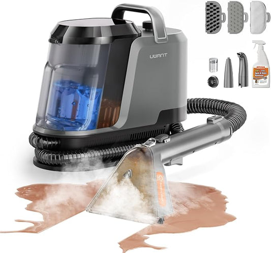 Uwant 18Kpa Powerful Suction Carpet Steam Cleaner with Pet Pro Cleaner | Set of 1 Portable Carpet Cleaner for Pets with Cleanning Tools Upholstery Steam Cleaner for Carpets, Couch, Sofa, Cars