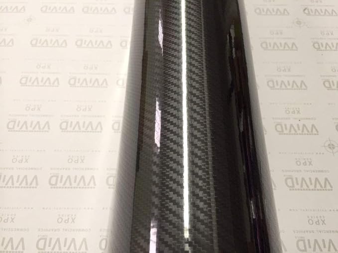 VVIVID Epoxy High Gloss Black Carbon Vinyl Automotive Wrap Film DIY Easy to Install No Mess (1.5ft x 5ft)