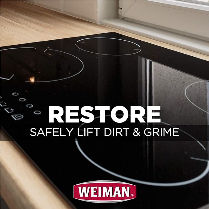 Weiman Cook Top Scrubbing Pads – Gently Clean and Remove Burned-on Food from All Smooth Top and Glass Cooktop Ranges, 3 reusable pads