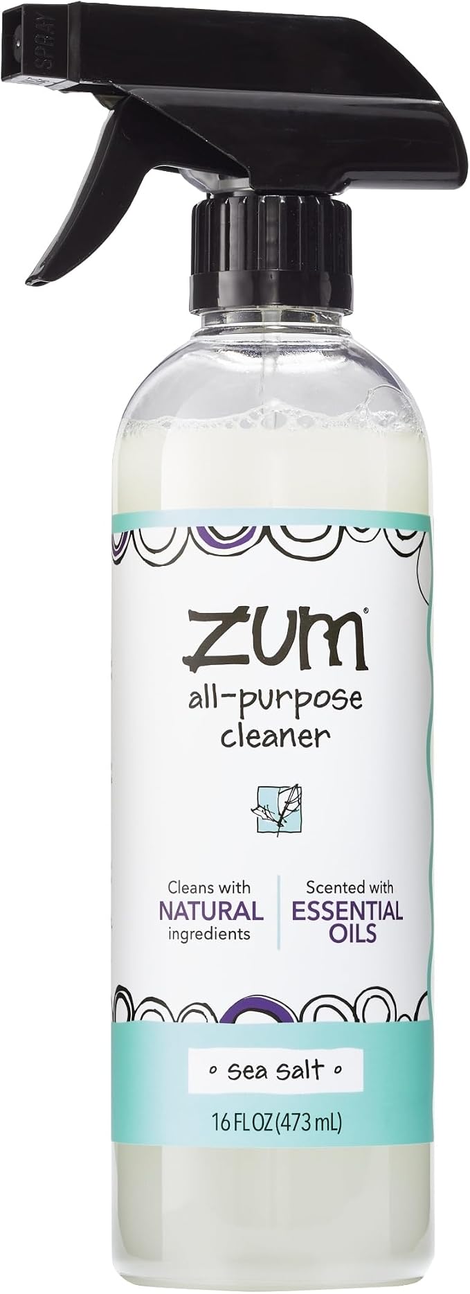 Indigo Wild Zum All-Purpose Cleaner - Natural Multipurpose Cleaner Made with Essential Oils, Baking Soda & More - Sea Salt, 16 fl oz