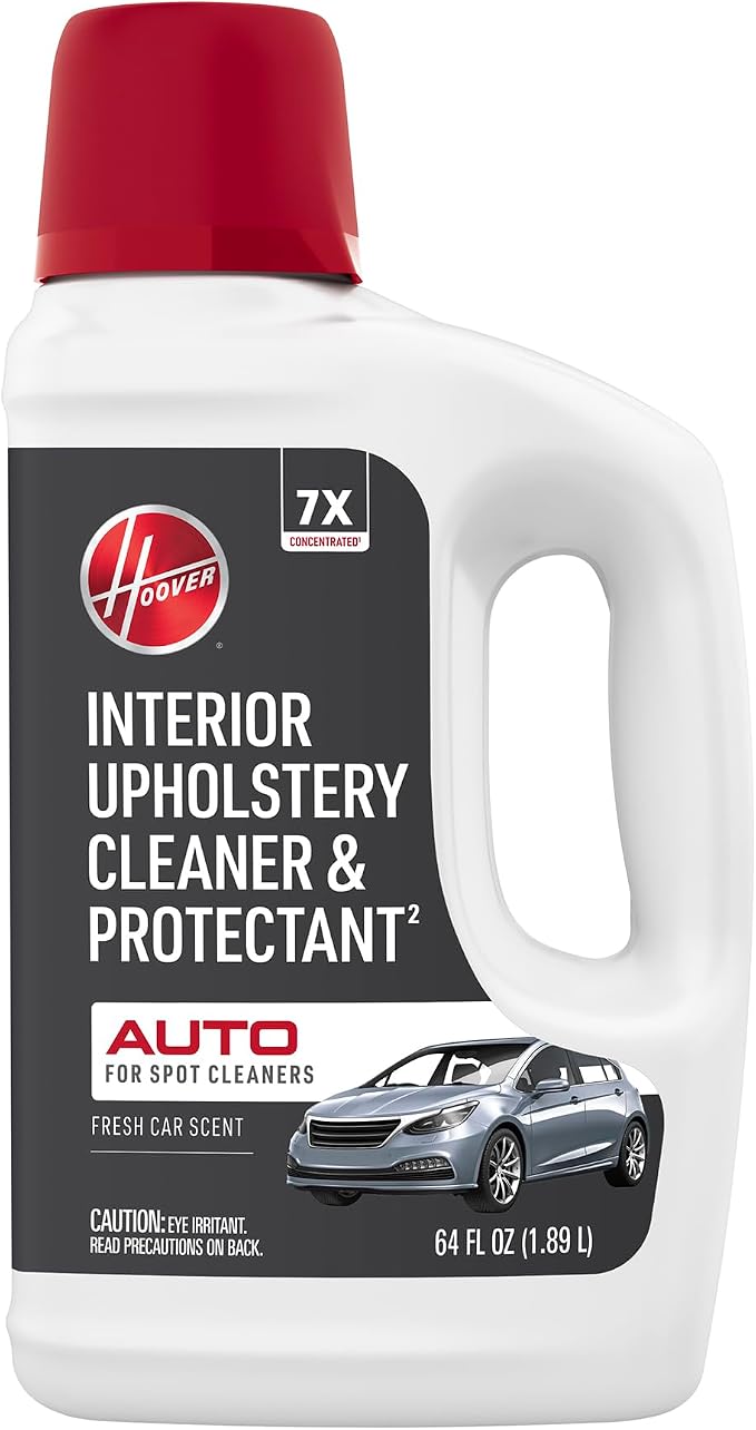 Hoover Auto Portable Spot Cleaner Solution, 64 oz., Fresh Car Scent, Car Interior Upholstery Cleaner and Protectant, Tackles Tough Stains and Pet Messes, Designed for Hoover CleanSlate Spot Cleaners | Car Interior Upholstery Cleaner and Protectant, Tac...