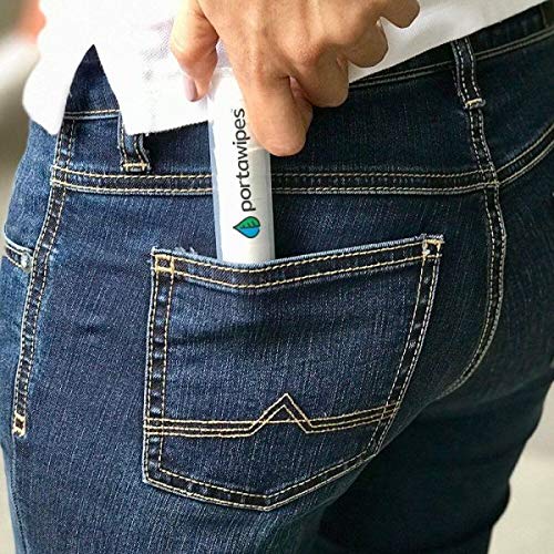Portawipes Coin Tissues | 100 Pack with 2 Carrying Cases | Toilet Paper Tablets | Compressed Towels | Expandable Wipes | Soft & Odor Free