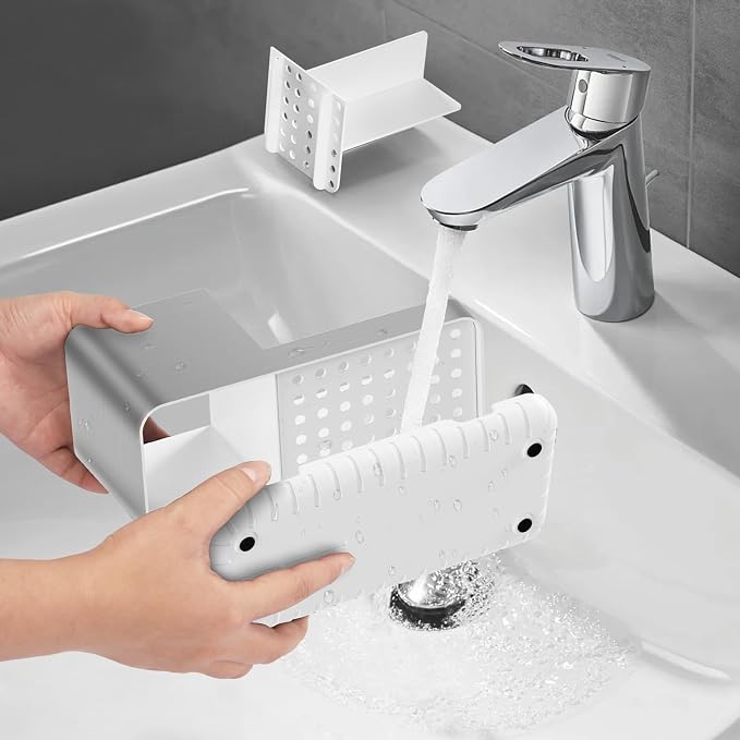 PARKMANI Toothbrush Holders for Bathroom Countertop Organizer, Brushed Nickel Tooth Brush Holder, Kids Electric Toothbrush and Toothpaste Holder with Drainage (Brushed Silver)