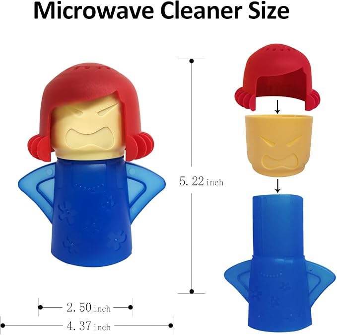 Microwave Cleaner Microwave Oven Cleaner High Temperature Steam Cleaning Equipment Tool Fridge Deodorized Easily Crud Steam Cleans Add Vinegar and Water Angry Mama (Blue)