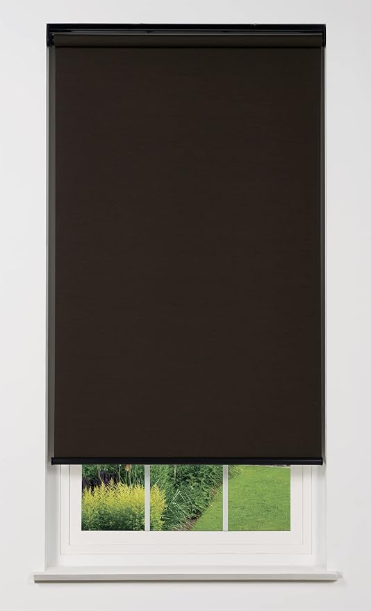 Linen Avenue Cordless 1% Solar Screen Standard Roller Shade, Shadow 23 W x 66 H (Arrives 1/4" Narrower)