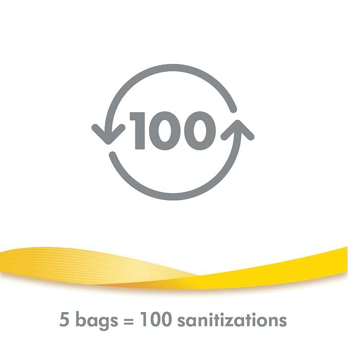 Medela Quick Clean Micro-Steam Bags for Bottles and Breast Pump Parts | Eliminates 99.9% of Common Bacteria and Germs for Easy Disinfecting of Most Breast Pump Accessories | 5 CT