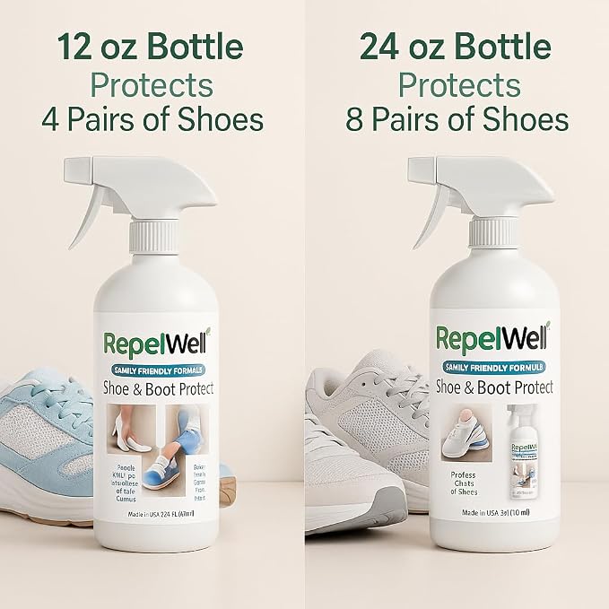 Non Toxic Shoe & Boot Protector Spray, Water & Stain Repellent, 12 oz | Helps repel water, mud, salt, dirt and everyday stains from shoes and boots.