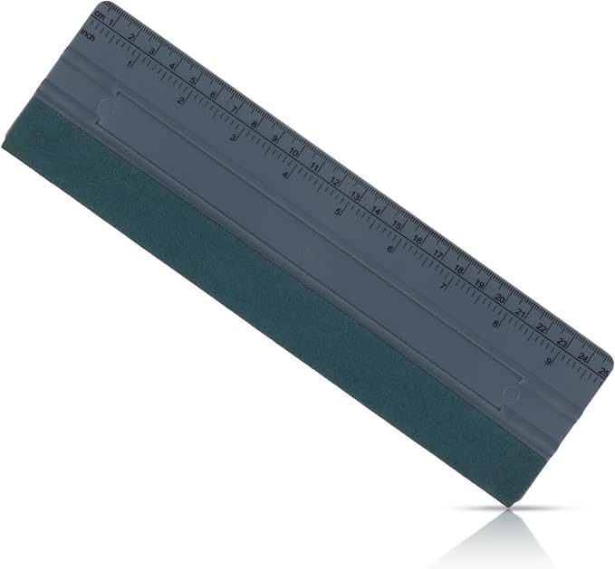 Wallpaper Smoothing Tool, Professional Vinyl Squeegee with Ruler | Felt Squeegee for Vinyl Decals Sticker Paper Wallpaper Window Film Tools (Gray, 10inch)