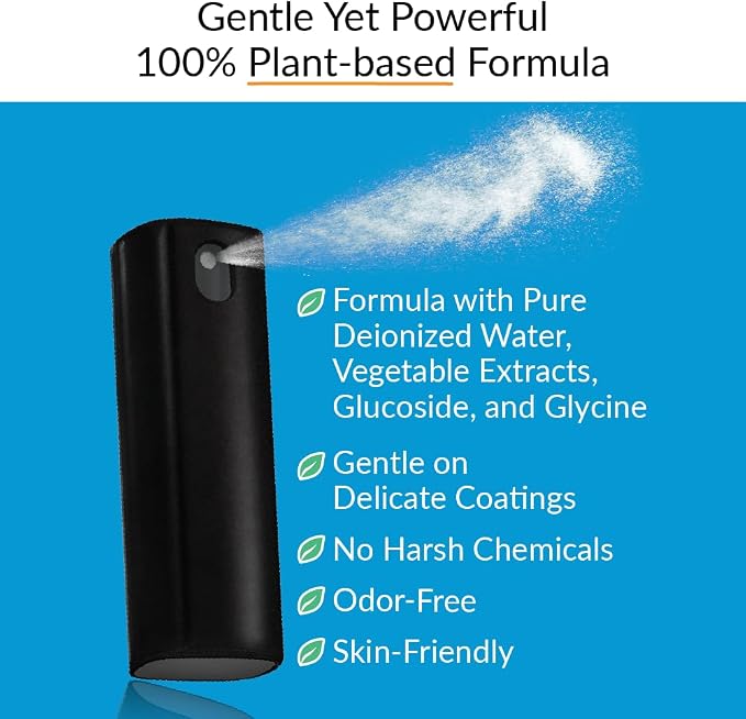 iCloth 2-in-1 Screen Cleaner Spray with Built-in Microfiber Cloth for Laptops, Tablets, Phones, Car Screens, and Touchscreens, Streak-Free & Anti-Smudge, Large 0.68 fl oz (20ml) Bottle