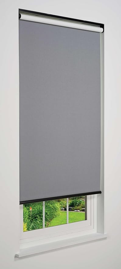 Cordless Sierra Blackout Roller Shade, Light Grey 27 1/2 W x 78 H (Arrives 1/4" Narrower)