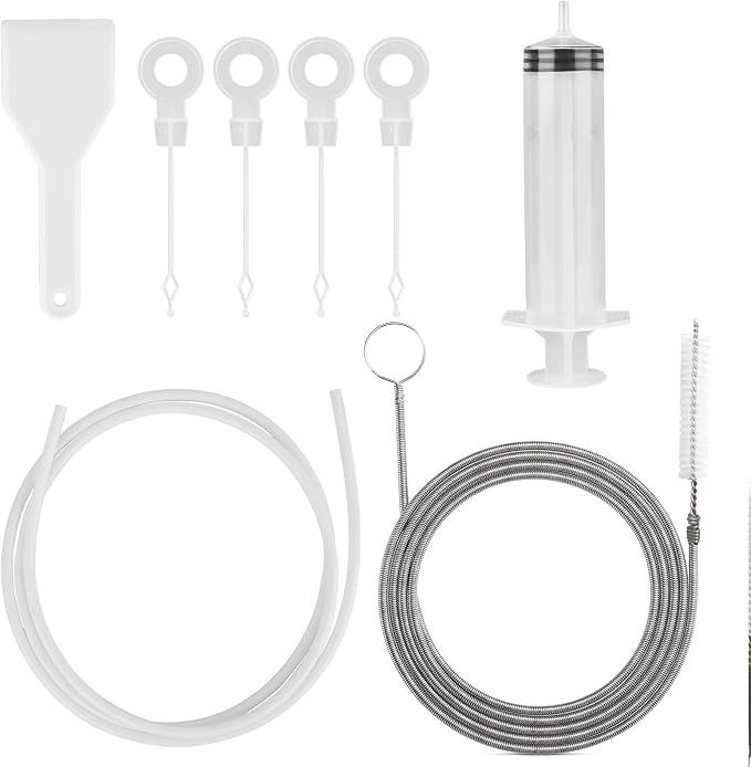 8 PCS Refrigerator Drain Cleaning Tool - Fridge Water Line Cleaner Kit with Long Tube Brush Cleaner, Water Dispenser Cleaning Kit