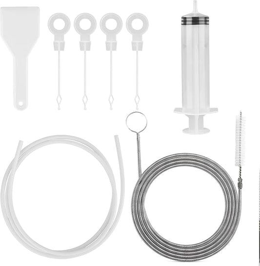 8 PCS Refrigerator Drain Cleaning Tool - Fridge Water Line Cleaner Kit with Long Tube Brush Cleaner, Water Dispenser Cleaning Kit