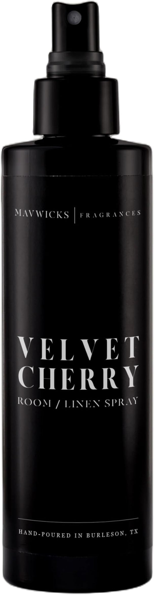 Mavwicks Fragrances - (Velvet Cherry) Linen & Room Spray (8oz) – Bedroom & Home Fragrance Mist, Long-Lasting Freshness To Brighten Up Your Space, Fabric & Air Freshener, Aromatherapy Scent Spray