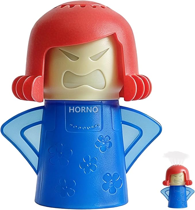 HORNO Angry Mama Microwave Oven Steam Cleaner and Disinfects With Vinegar and Water for Kitchens (Blue)