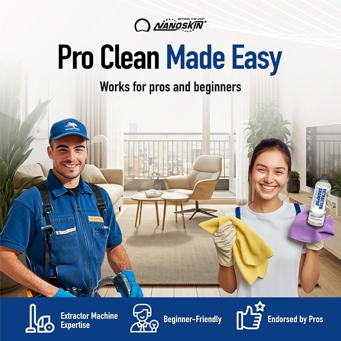 Nanoskin EXTRACTOR SHAMPOO Low Foaming Carpet Cleaner 55 Gallons - Machine Use Upholstery Cleaner, Stain Remover & Odor Eliminator on Rug Car Upholstery Carpets | For Automotive, Home, Office & More