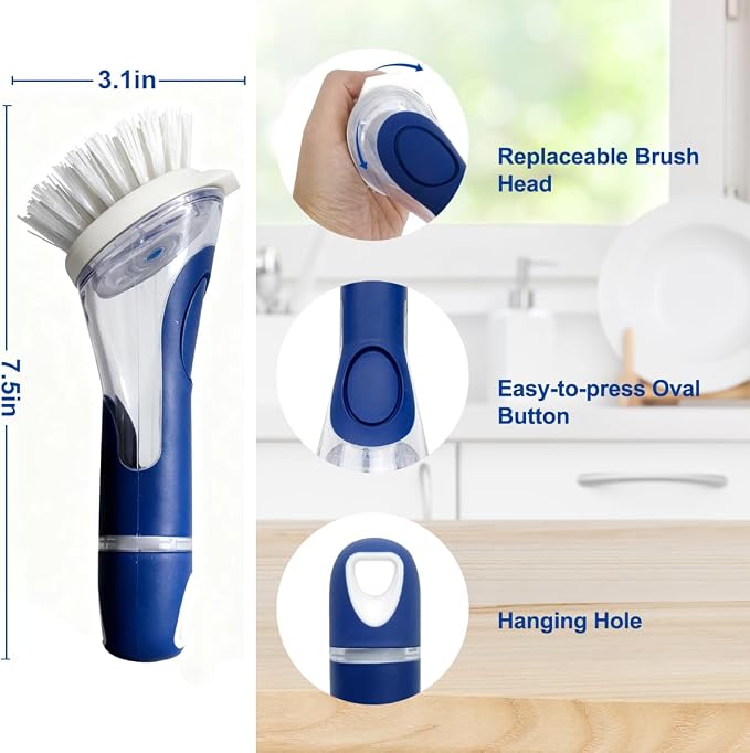 CELOX Dish Brush with Soap Dispenser, Dish Washing Wand for Kitchen