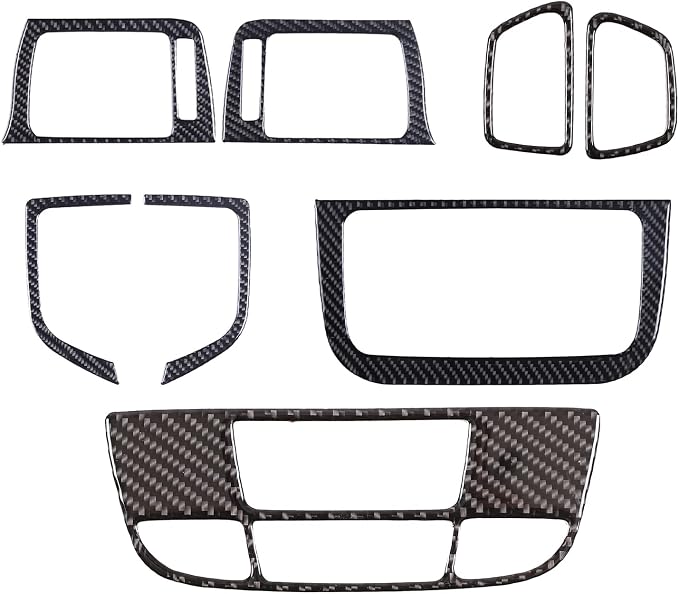 Black Carbon Fiber Interior Decoration Trim Kits, Center Console Trim Cover Sets for Honda Pilot 2016-2022/ Ridgeline 2017-2023/ Passport 2019-2023 (8PCS_Air Outlet Trim Set)
