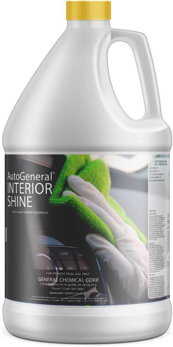AutoGeneral Interior Shine Car Polish - Auto Detailing - Shine and Protect Car Vinyl, Plastic, and Rubber - Commercial & Residential Use - 1 Gallon Jug