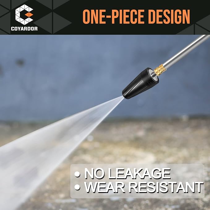 Pressure Washer Turbo Nozzle 5 Spray Tips, 3400 PSI 4.0 GPM | 1/4" Quick Connect, 360° Rotating Power Washer Tips, Replacement For Ryobi, Karcher, Greenworks, and More