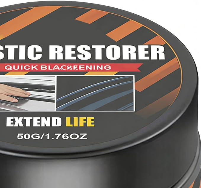 Car Trim Restorer 50g Coating with Sponge | Black Trim Restorer Automotive for Vehicle Interior Exterior Tire Headlight Engine Wheel Window Dash