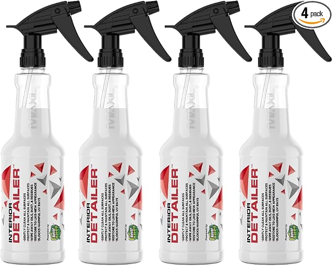 MAXL® Interior Car Cleaner Detailer Spray, NeverDust® Technology, 4 x 20 oz | Repels Dust, Wipes Oil, Residue with Matte Finish for Leather, Dash, Trim & Screens, Safe on All Surfaces