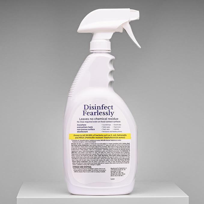 Wondercide - Multi-Surface Disinfectant Spray - 32 fl oz | Kills 99.99% Viruses & Bacteria, Fragrance Free Cleaner with Hypochlorous Acid for Home, Kitchen, Pet Areas