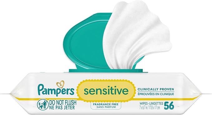 Pampers Sensitive Baby Wipes - Fragrance Free 56 Count, 1X