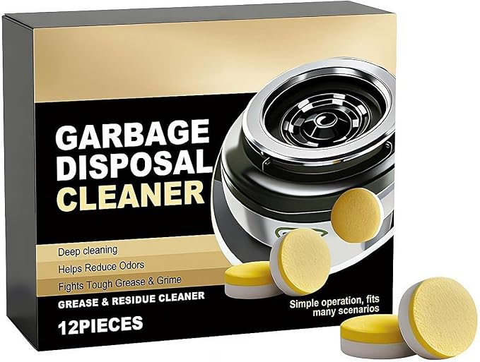 12-Pack Garbage Disposal Cleaner Tablets - Powerful Foaming Action to Clean Grinding Blades & Remove Odors, Septic Safe Sink Drain Refresher, Fresh Scent (1pcs)