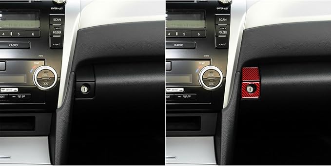Real Carbon Fiber Trim for Toyota Camry Accessories | for 2012 2013 2014 Co-Pilot Storage Box Switch Frame Interior Thick Overlay Decal