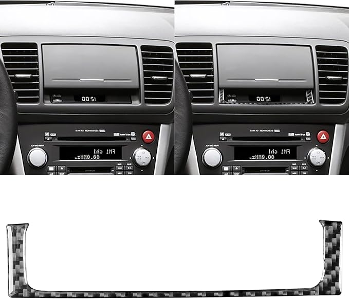JKYUKU Real Carbon Fiber for Subaru Accessories Center Console Navigator | for Legacy/Outback 2005-2009, Black Center Console Navigator Display Screen Buttons Sticker, Premium Sporty Look