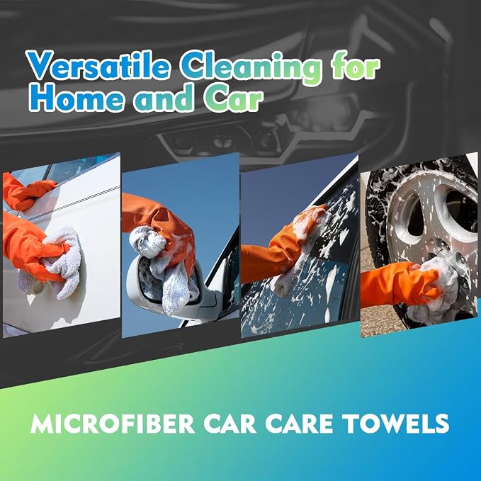 HOMEXCEL White Microfiber Cleaning Cloth 20 Pack 11.5 x 11.5 inch Microfiber Towels for Cars Ultra Absorbent Car Washing Cloth Lint Free Streak Free Cleaning Rags for Car, Kitchen Window