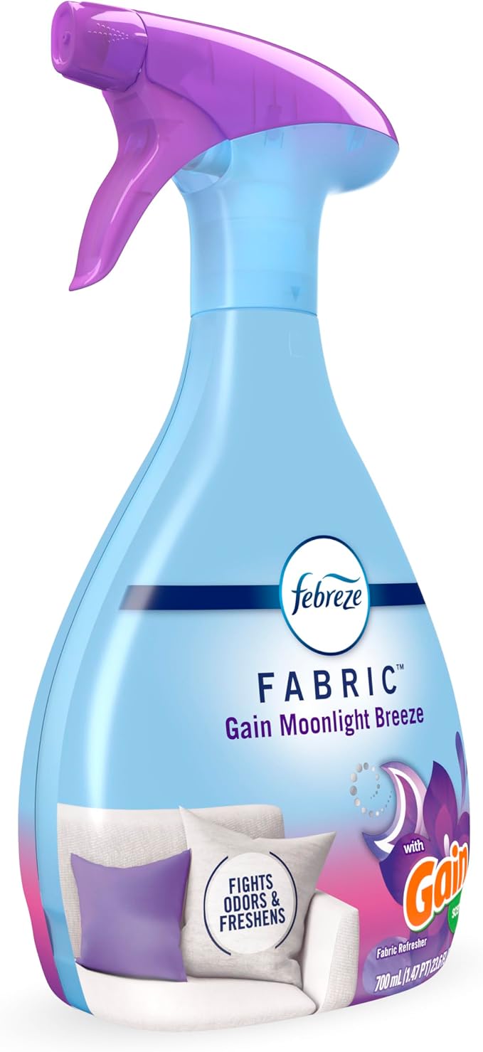 Febreze Fabric Spray, Air Freshener, Odor-Fighting Fabric Refresher, Couch and Linen Spray, Sneaker Balls Alternative, Multi-Use, Gain Moonlight Breeze Scent, 23.6 fl oz