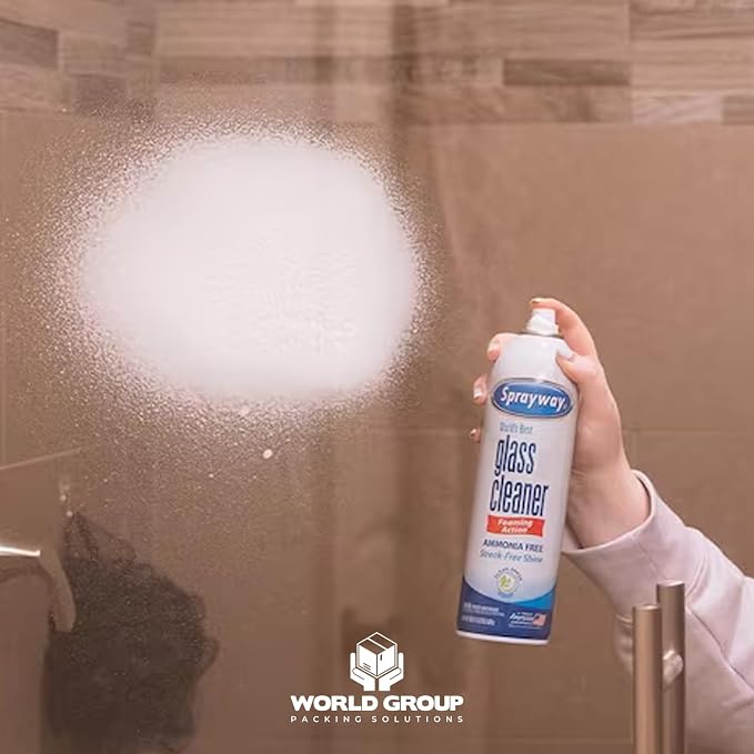 Glass Cleaner Foam, Foaming Action & Spray, 19oz - 2 Pack - Clean Fresh Scent - Bundled With 2 Microfiber Rags
