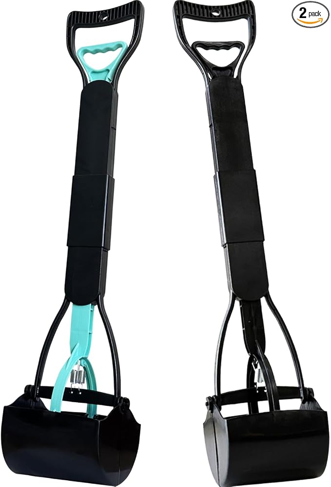 ienjoyed 2-Pack Pooper Scooper for Large Small Dogs Heavy Duty, 32" Long Handle Poop Scoop for Yard, Grass, Gravel, Dog Poop Grabber with High Strength Material